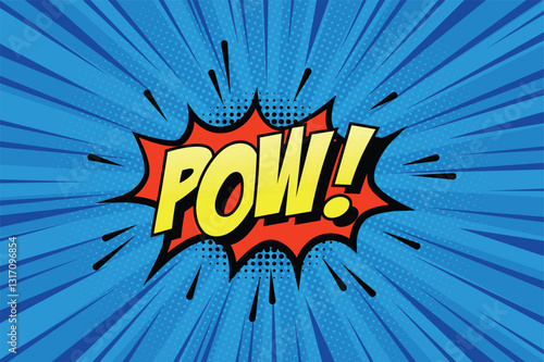 COMIC BACKGROUND WITH THE WORD OF POW