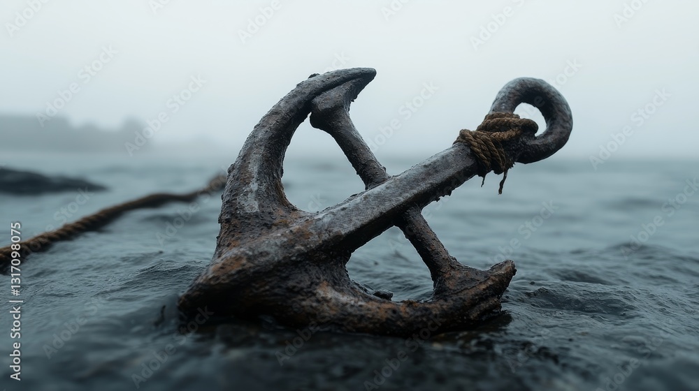 Fototapeta premium Cruise trip stop at sea anchor insights coastal views relaxing environment serene travel experience