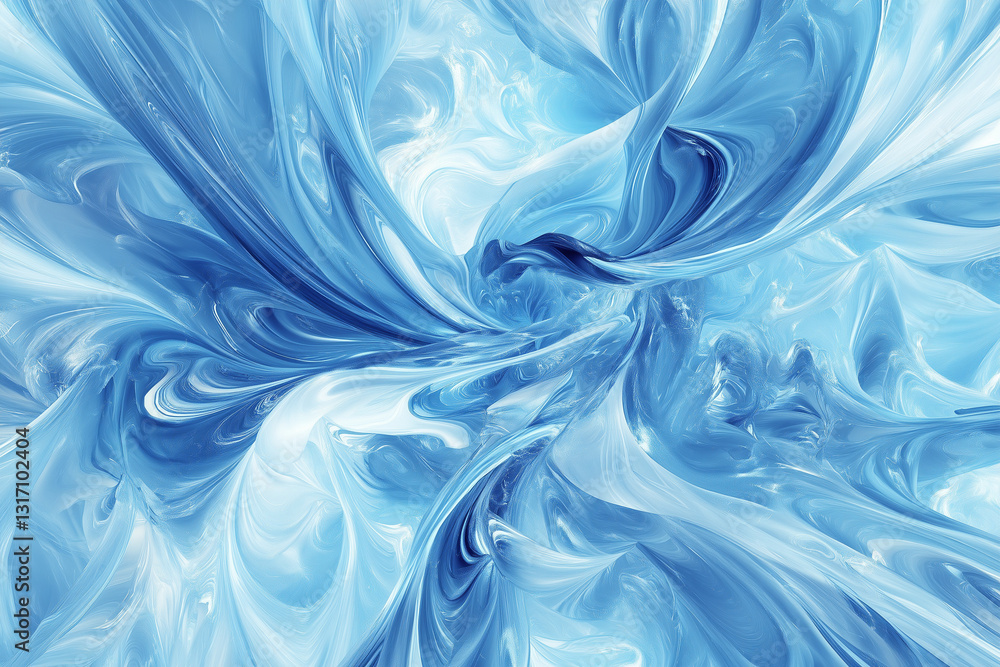 Naklejka premium Abstract blue liquid waves with smooth flowing patterns