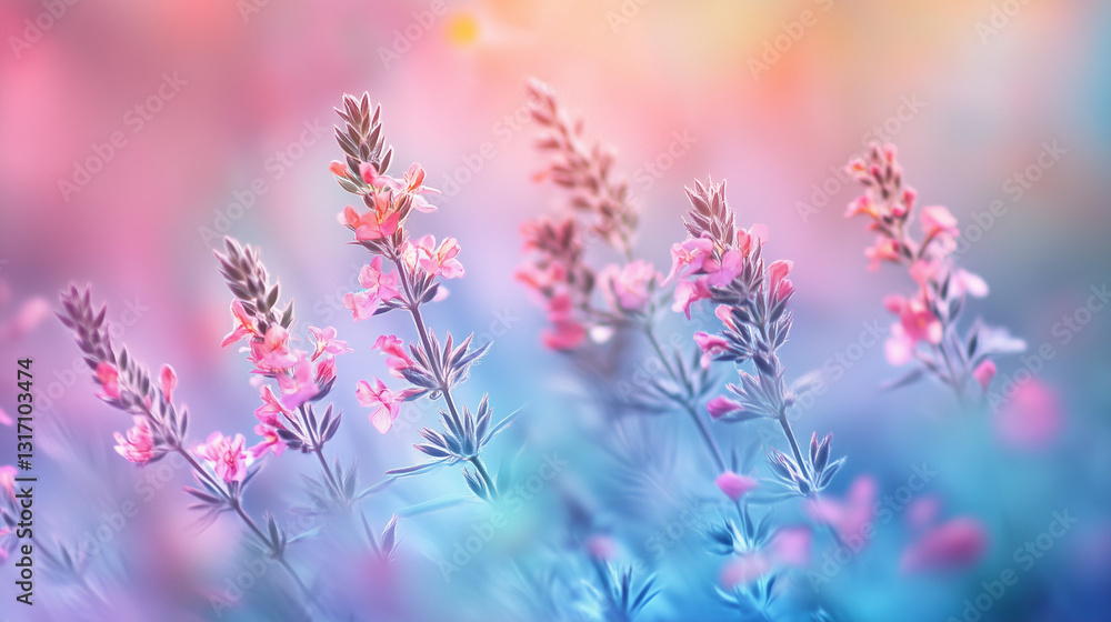 Colorful pastel flowers in a meadow, spring wildflowers, pastel background, ample copy space for text, for cosmetics, spa, perfume, beauty salon, florist shop. Colorful pastel flowers in a meadow, spring wildflowers, pastel background, ample copy space for text, for cosmetics, spa, perfume, beauty salon, florist shop.