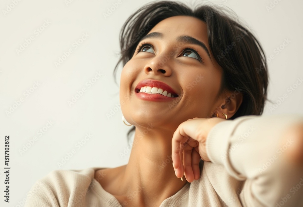 Portrait of a female person gazing upward Portrait of a female person gazing upward