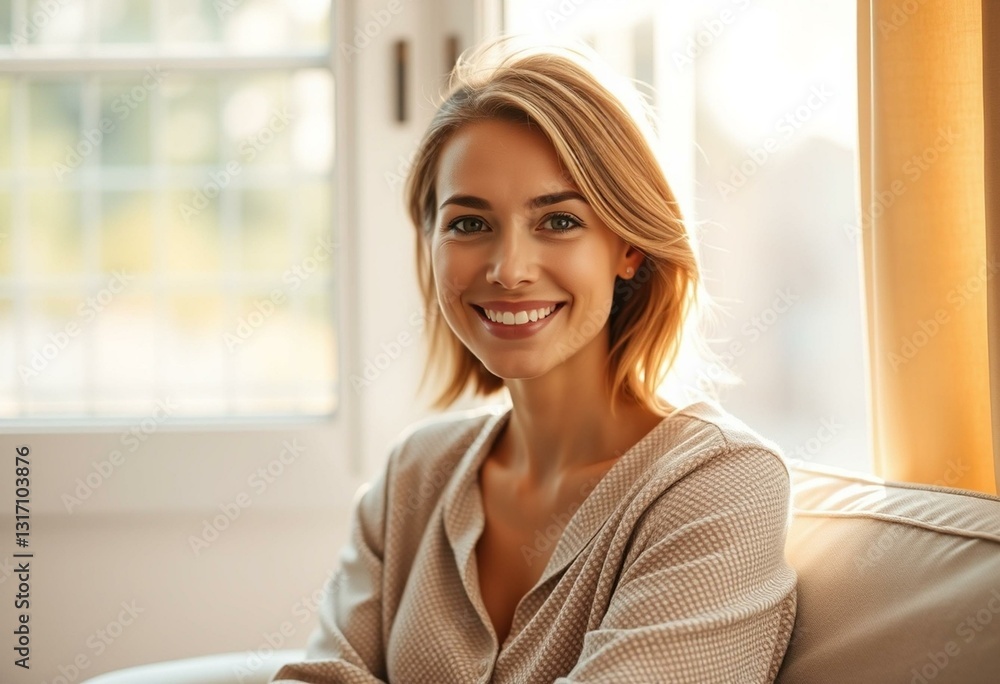 Photorealistic portrait of a smiling female Photorealistic portrait of a smiling female