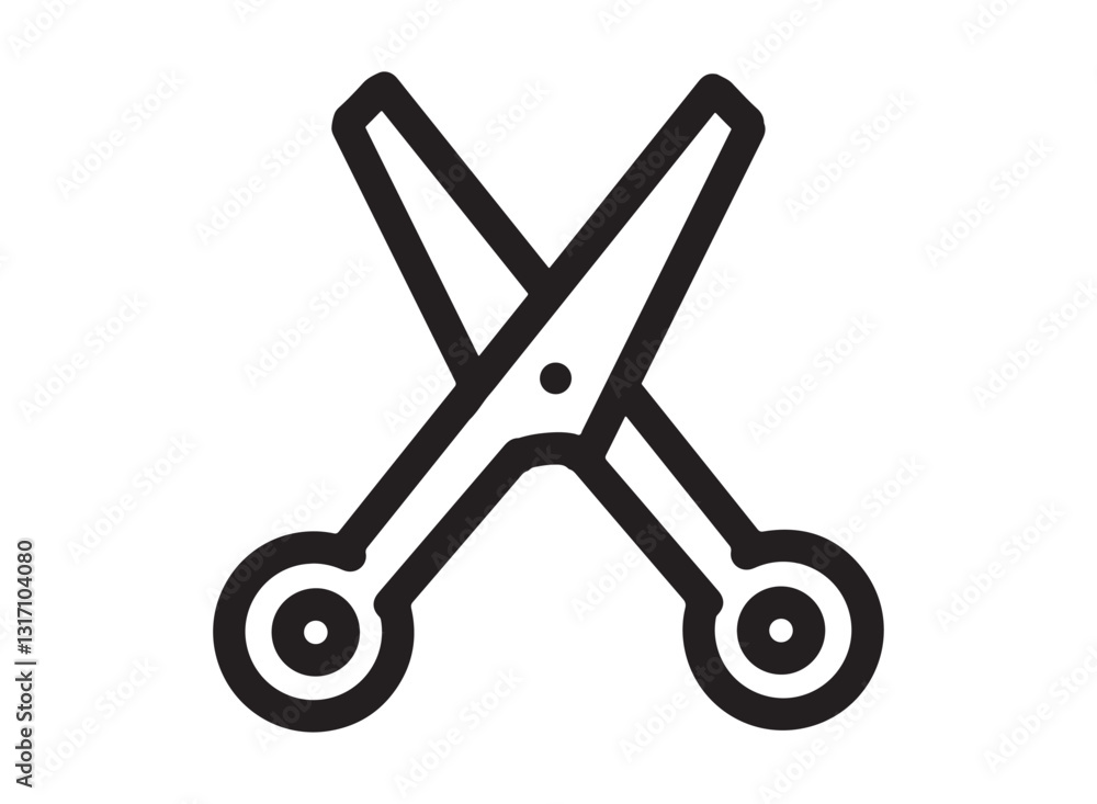 Set of an Barbershop Scissors Line Icon Set of an Barbershop Scissors Line Icon