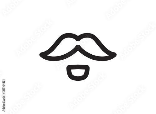 Set of an Barbershop Mustache Line Icon
