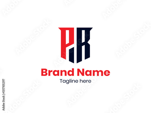 PR logo.  Red and Black RP letter. RP letter logo design. Initial letter PR monogram logo.