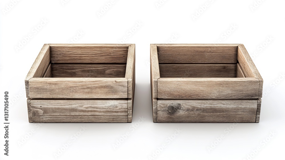Rustic wooden crates neatly arranged soft light. AI Generated Rustic wooden crates neatly arranged soft light. AI Generated