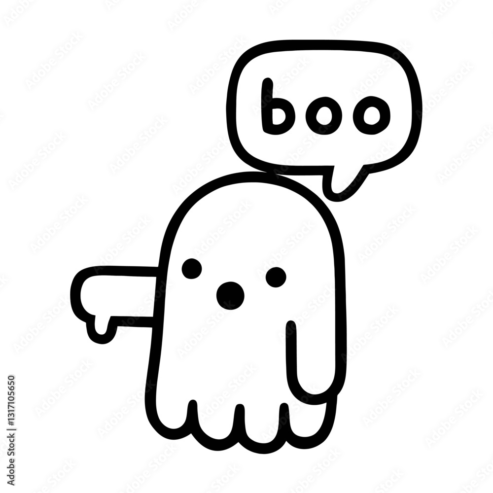 Cute Sad Ghost Saying Boo – Spooky Halloween Aesthetic Cute Sad Ghost Saying Boo – Spooky Halloween Aesthetic