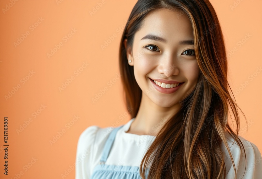 Female portrait on pastel background Female portrait on pastel background