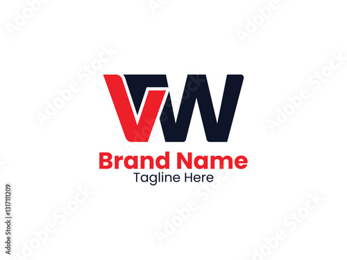 Creative VW logo, WV logo, VW letter, WV letter design. VW letter logo design. VW uppercase monogram logo Red and Black color. 