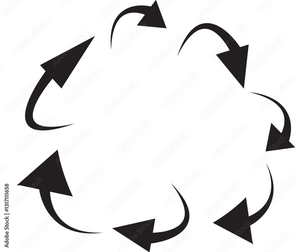 Recycling Symbol with Arrows in a Circular Design. Recycling Symbol with Arrows in a Circular Design.