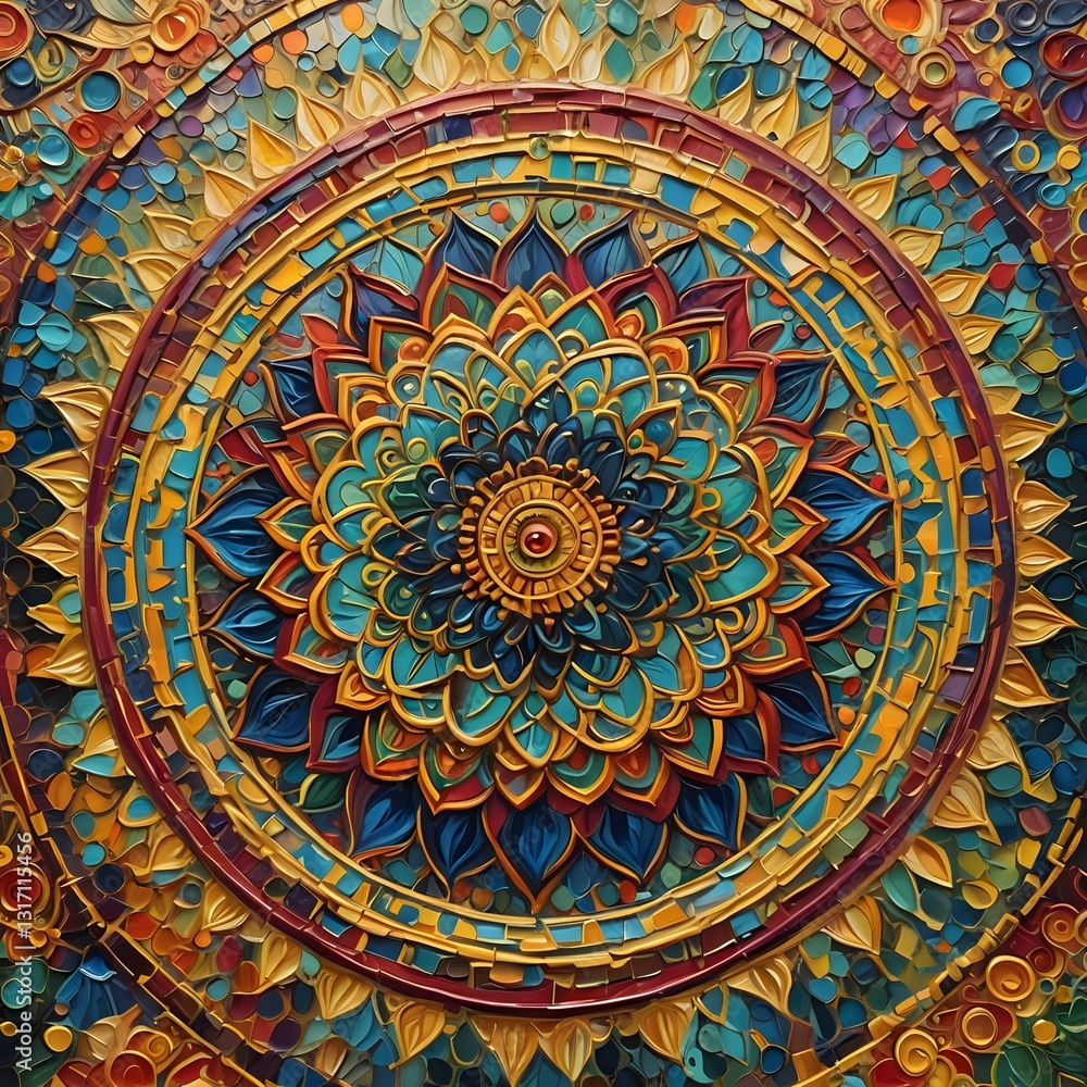 Fototapeta premium Brown Mandala Design Art – Intricate Pattern, Spiritual Geometry, Elegant Boho Decoration