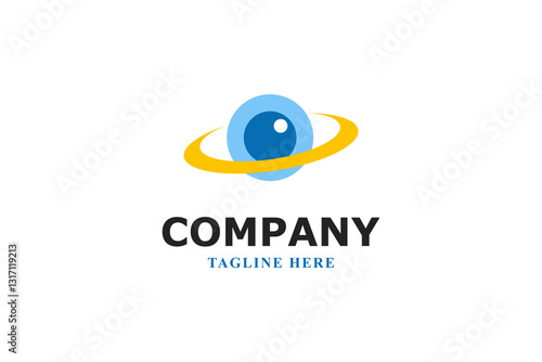 Free Download planet and eye minimal logo - GFXLoad