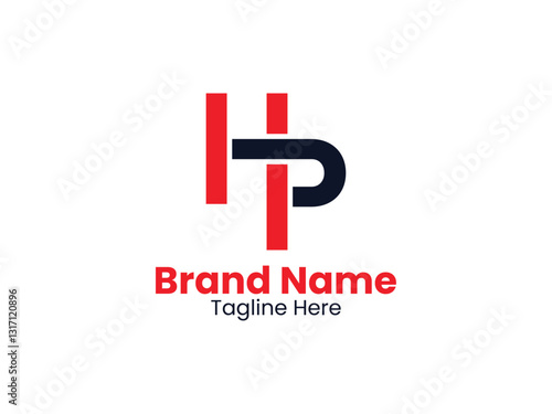 HP logo, PH logo, HP letter logo design. Initial letter PH uppercase monogram logo Red and Black. PH letter, PH letter design. 