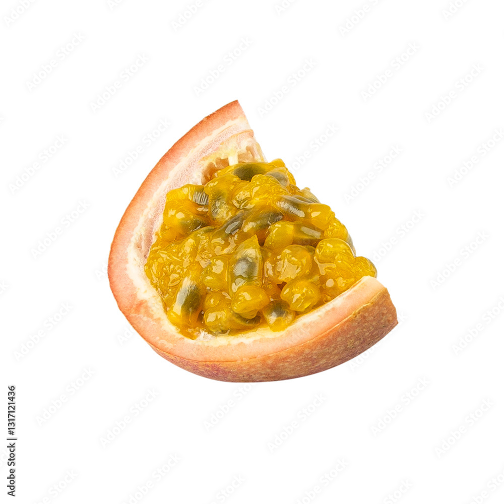 Passion Fruit sliced cutout, full depth of field. Passion Fruit sliced cutout, full depth of field.