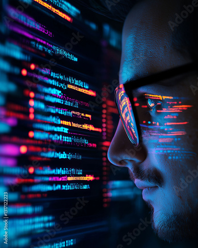NLP AI training. Machine learning speech-to-text. Deep learning applications. Computational natural language generation. Data scientist training on NLP model for text analysis.