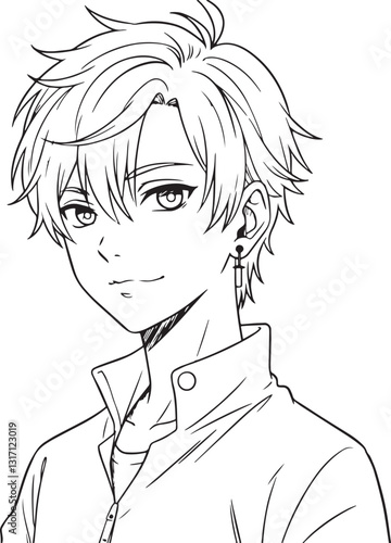Yong Anime Boy Vector