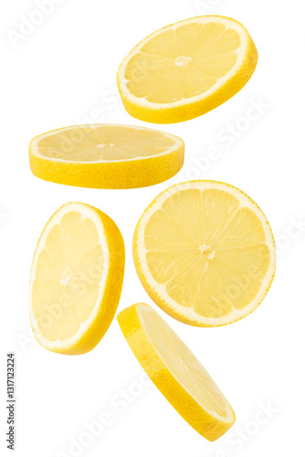Фотография Falling Lemon cutout, full depth of field.
