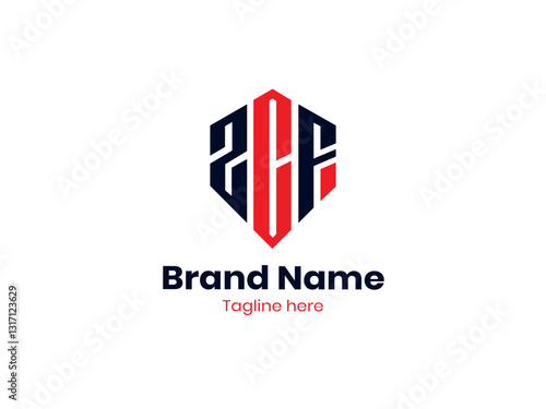 Free Download ZCF letter Polygon logo design. ZCF uppercase monogram logo Red and Black color. Polygon Shape ZCF logo, CFZ logo, CFZ letter, CFZ letter design.  - GFXLoad