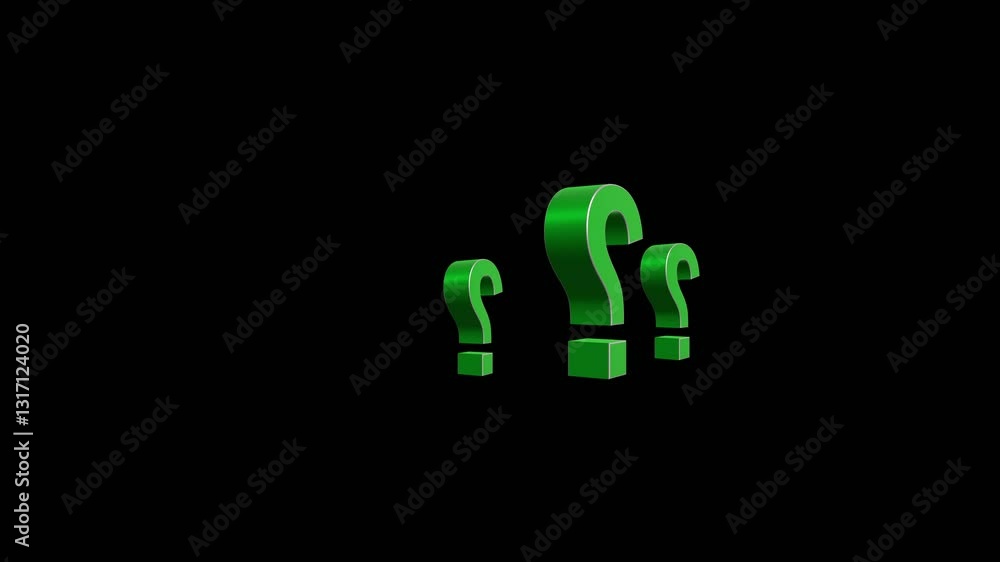 question mark animation pop up question mark flat and 3d black screen ...