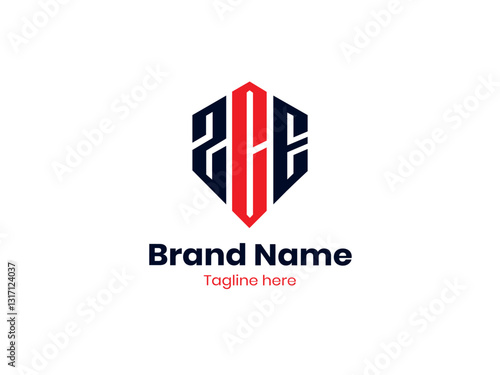 Free Download ZCE letter Polygon logo design. ZCE uppercase monogram logo Red and Black color. Polygon Shape ZCE logo, CEZ logo, CEZ letter, CEZ letter design.  - GFXLoad