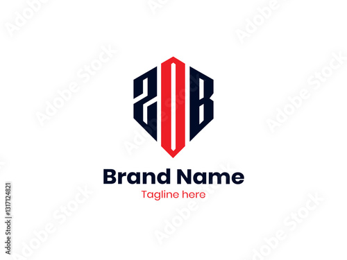 Free Download ZOB letter Polygon logo design. ZOB uppercase monogram logo Red and Black color. Polygon Shape ZOB logo, OBZ logo, OBZ letter, OBZ letter design.  - GFXLoad