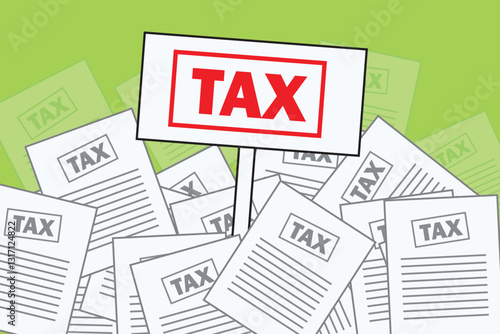 drowning in tax vector illustration, image can be used for flyer and poster needs