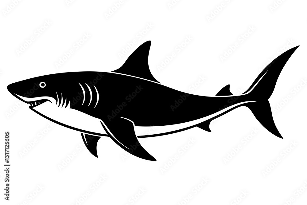 Obraz premium Shark Isolated on White Background