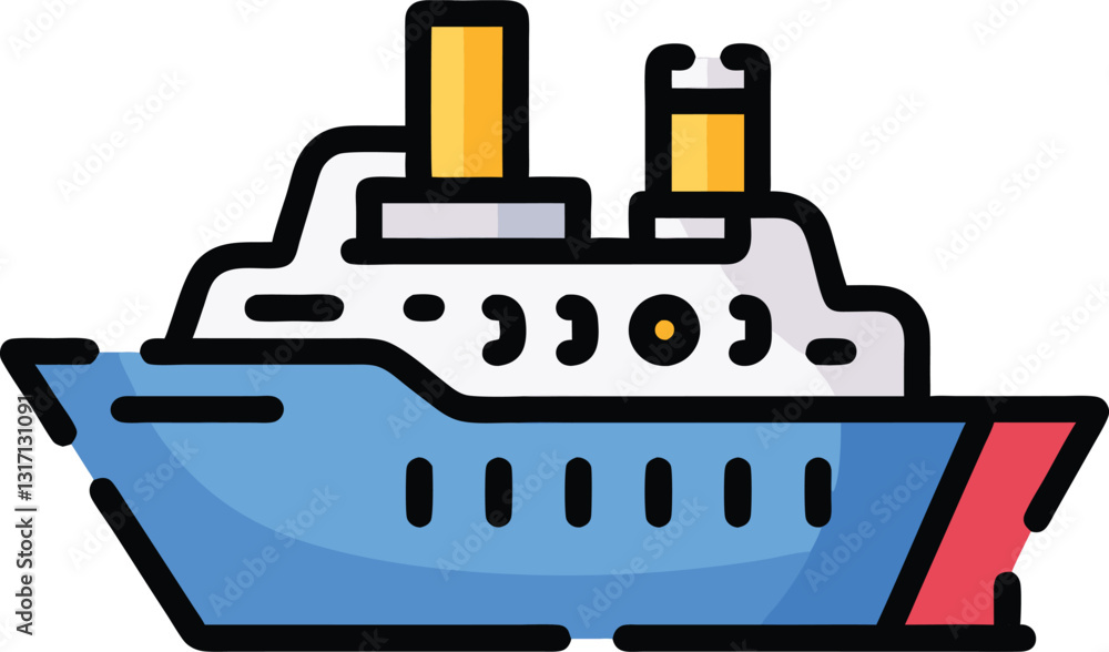 Cruise ship floating on serene waters Cruise ship floating on serene waters