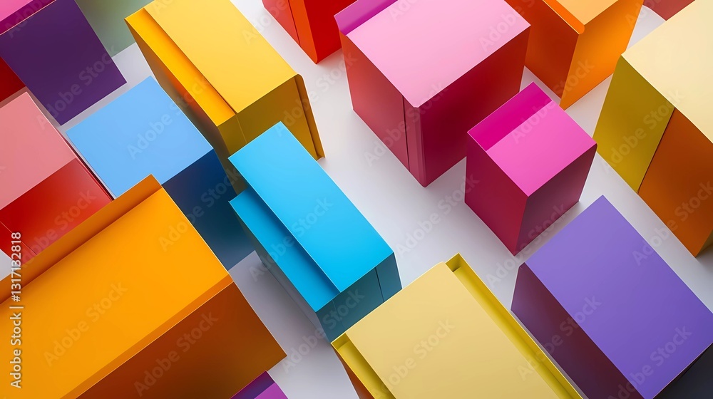 A top view of colorful books arranged on an isolated white background, creating a vibrant and creative composition.