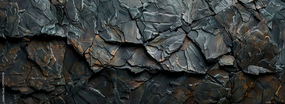 Black and Blue Rocky Surface with Deep Crevices Black and Blue Rocky Surface with Deep Crevices
