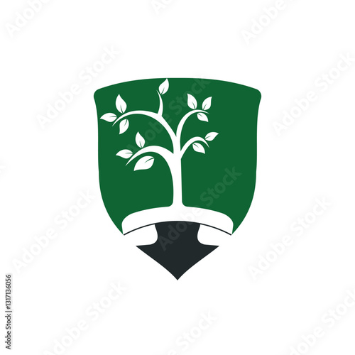 Nature call vector logo design. Handset tree icon design template.