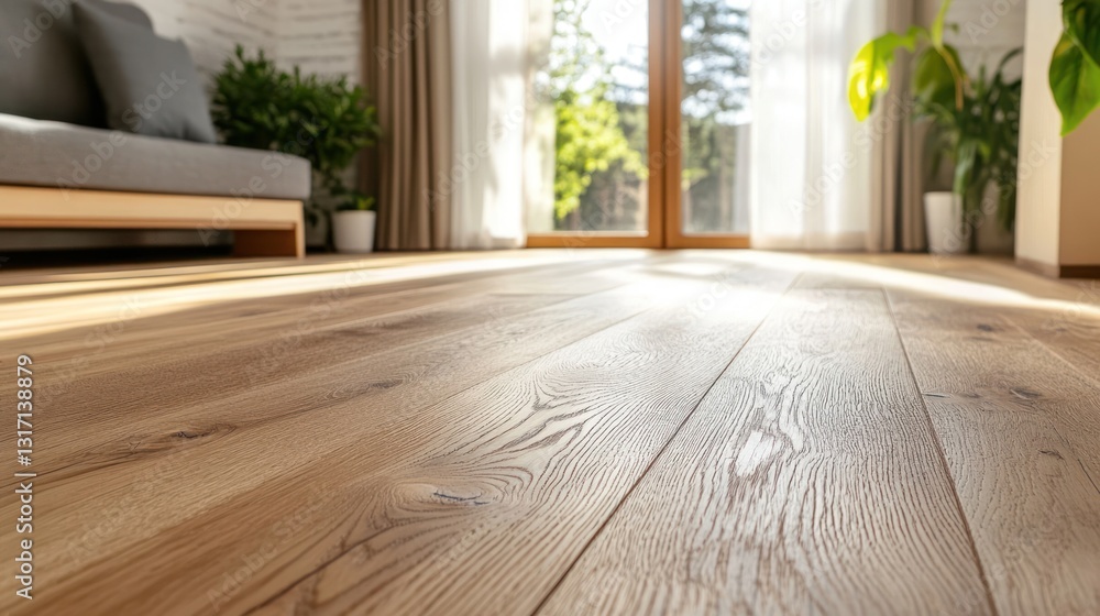 Sunlight Illuminates the Warmth of Natural Oak Wood Flooring Sunlight Illuminates the Warmth of Natural Oak Wood Flooring