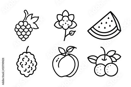 Wallpaper Mural set of fruits and berries Torontodigital.ca