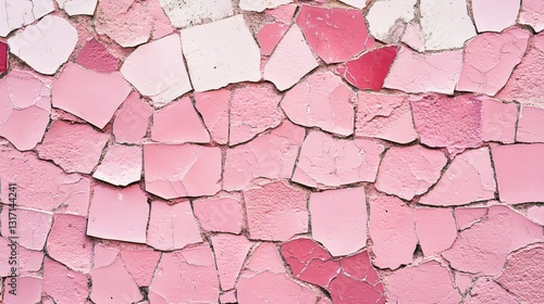 Professional Close-Up of an Empty and Clean Mosaic Wall Painted