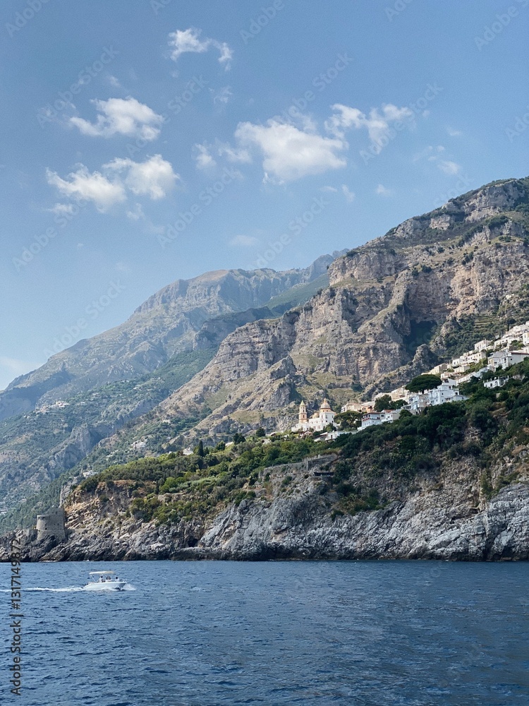 Amalfi coast view from the sea Amalfi coast view from the sea