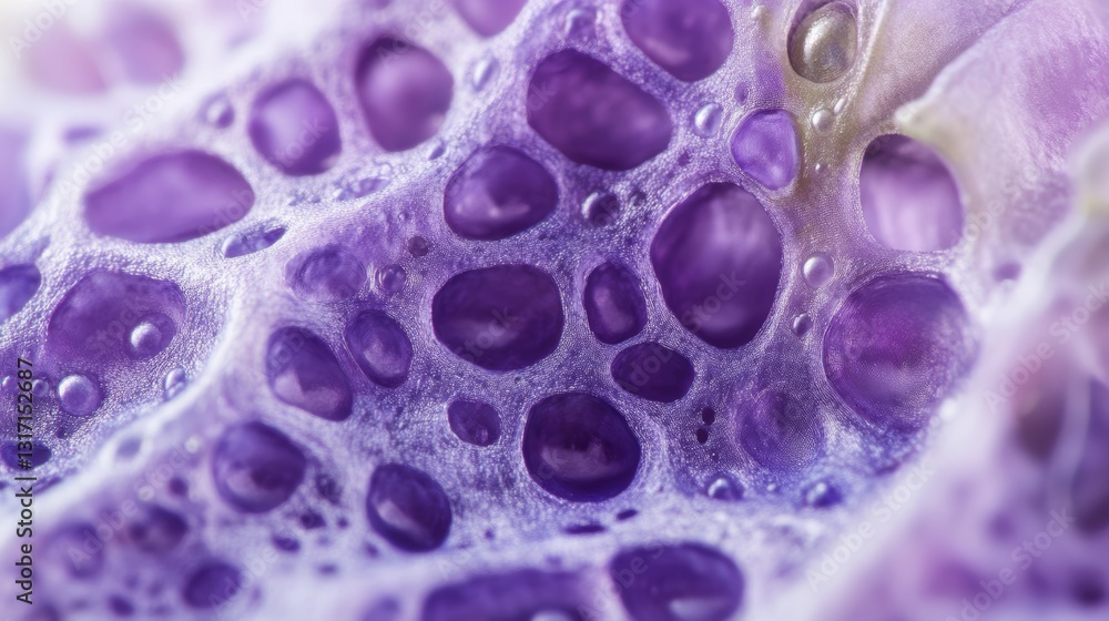Micro world of purple foam Micro world of purple foam
