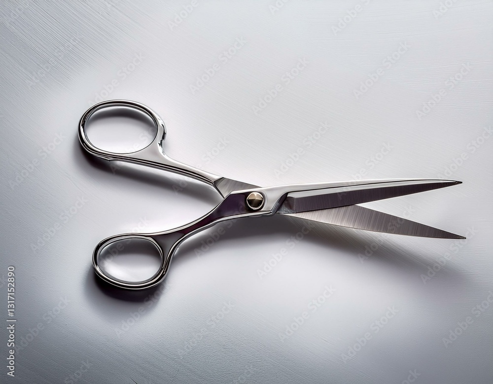 Fototapeta premium steel scissors placed separately on white background