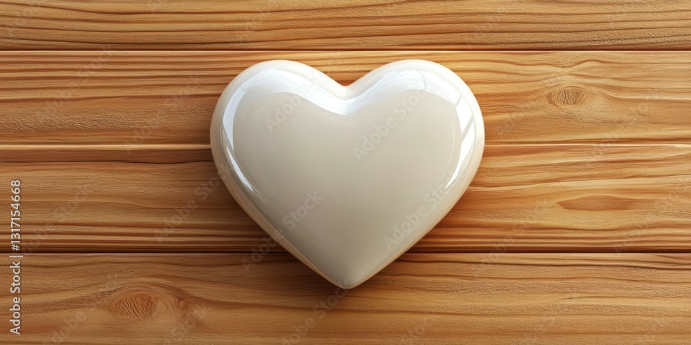 Decorative heart shape placed on a wooden surface creates an inviting atmosphere for a romantic setting Decorative heart shape placed on a wooden surface creates an inviting atmosphere for a romantic setting