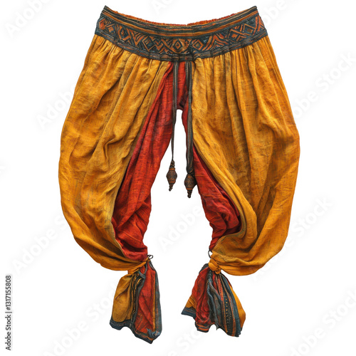 Stylish harem pants isolated fashion photography