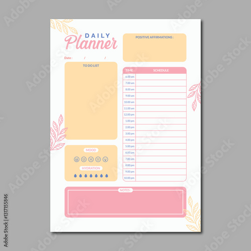 daily planner template vector