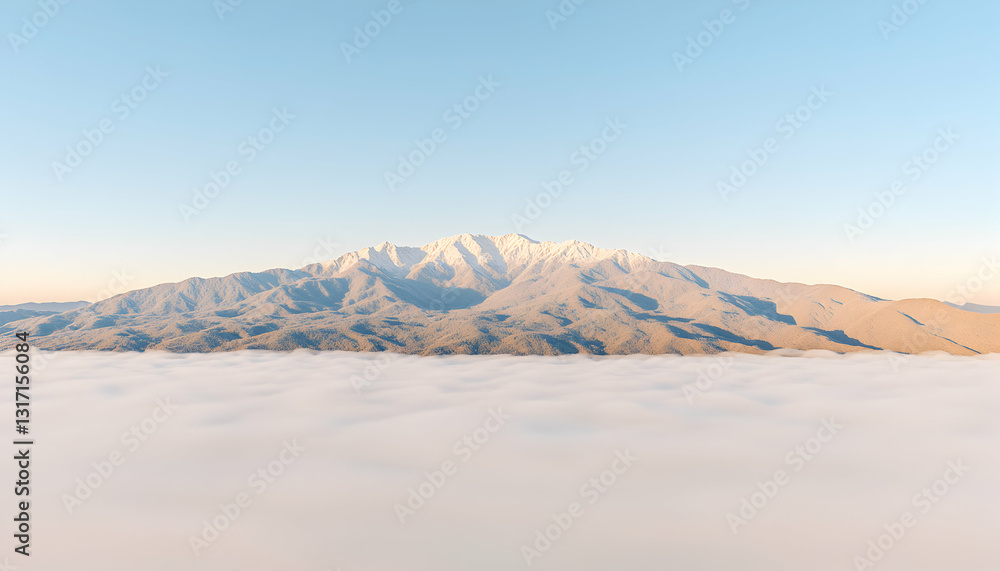 Serene mountain peak shrouded in mist, early morning light illuminating snow-capped summit. Breathtaking natural landscape. Serene mountain peak shrouded in mist, early morning light illuminating snow-capped summit. Breathtaking natural landscape.