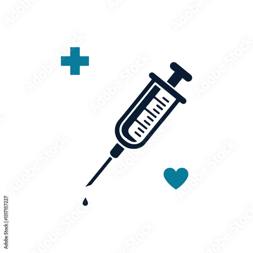Syringe Icon Vector. Doctors often use syringes to prevent and treat malignant diseases.