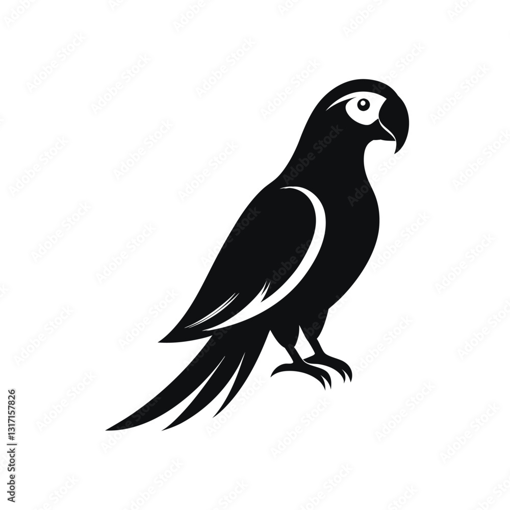 Fototapeta premium parrots bird icon silhouette with white background