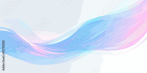 Abstract flat wave icons set in pastel tones - vector design.