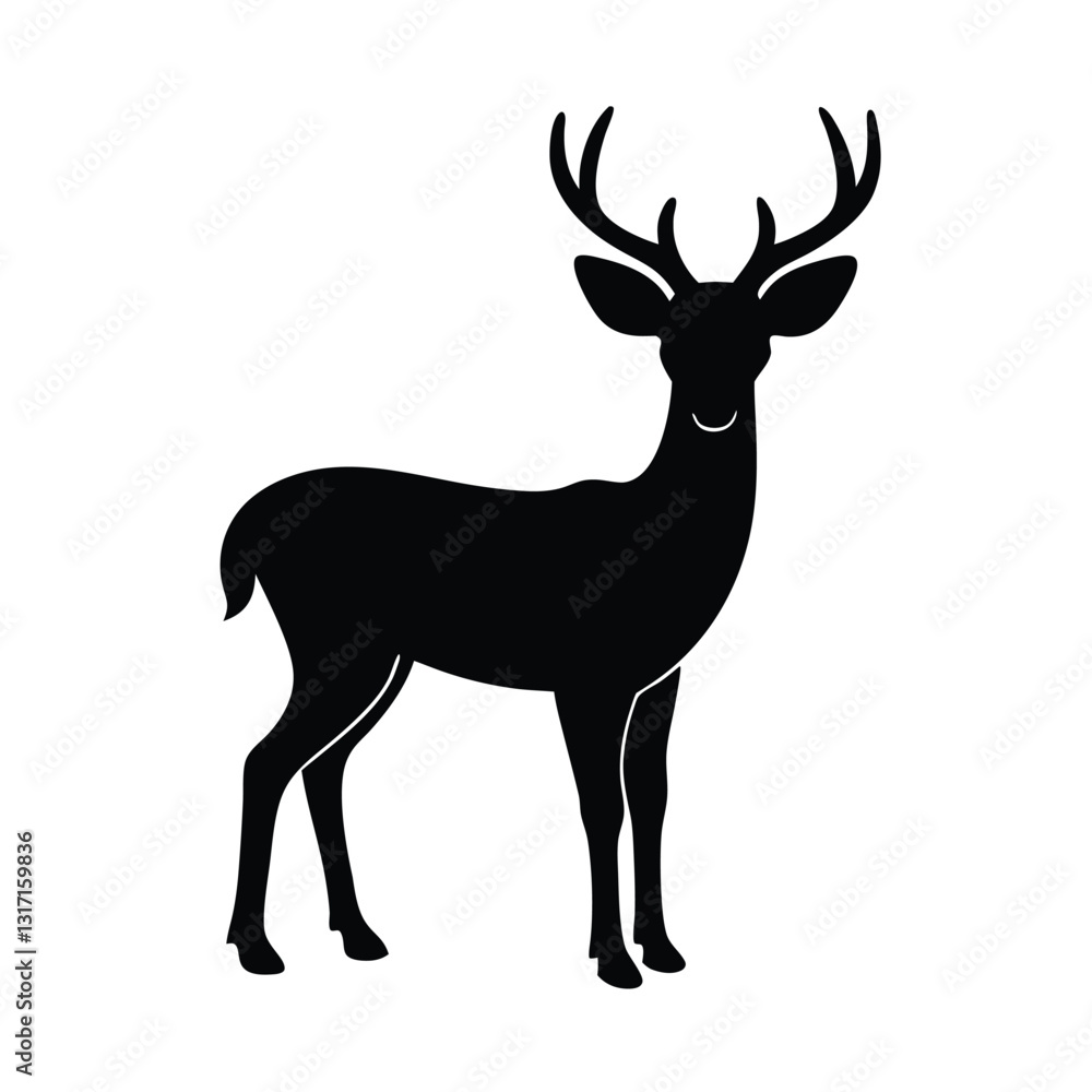 Obraz premium Deer silhouette vector art.
