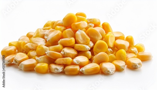crisp high resolution image fresh corn seeds isolated on pure white perfect for fashion or culinary projects
