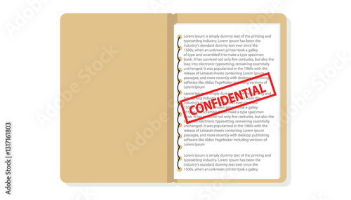 Confidential and top secret document file folder concept vector illustration design background