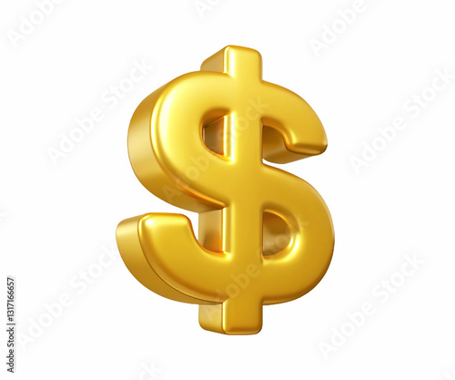 A gleaming golden dollar sign symbol against a white background.