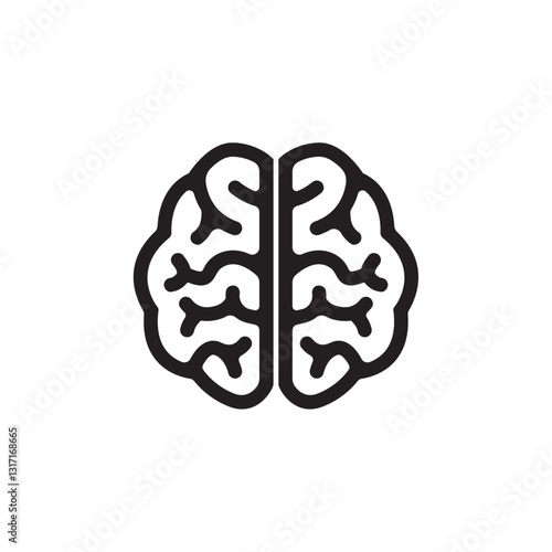 Brain icon logo design template isolated illustration