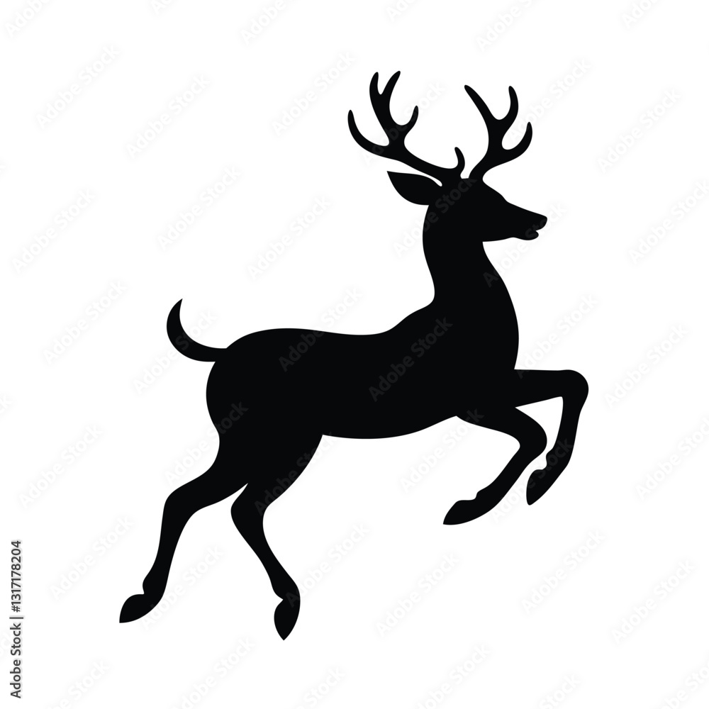 Silhouette of a deer vector art illustration. Silhouette of a deer vector art illustration.